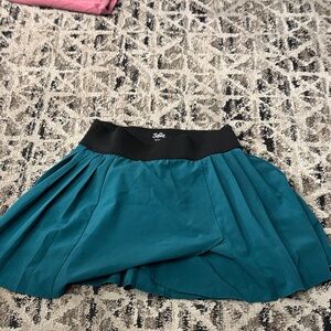 Jolie Turquoise Skater Skirt with Black Band